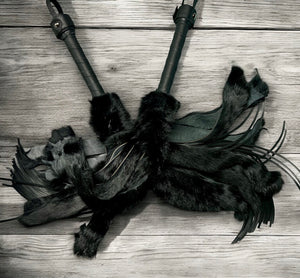 Leather and Rabbit Fur Flogger