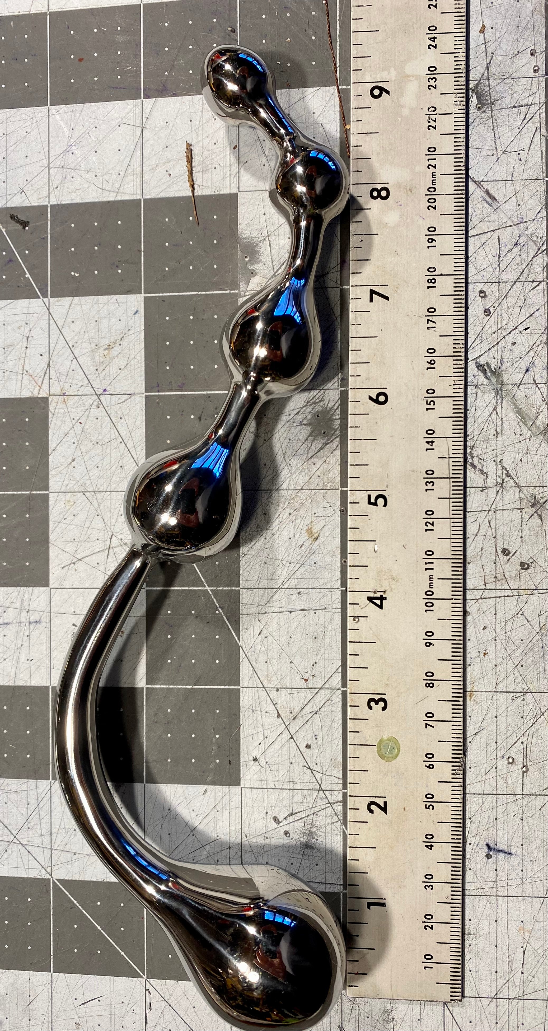 Curvy Stainless Steel Anal Bead Wand
